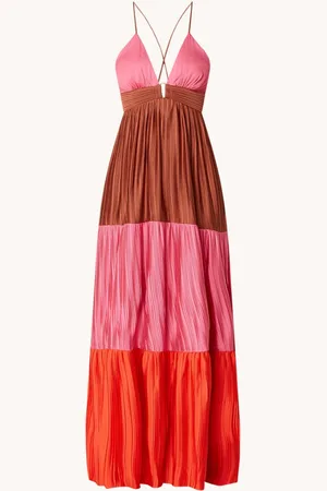 Bash Westa maxi jurk met rugdecolleté en plissé
