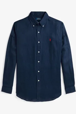 Ralph Lauren Slim fit overhemd van linnen met logoborduring