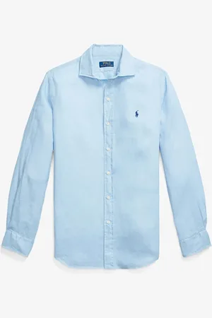 Ralph Lauren Slim fit overhemd van linnen met logoborduring