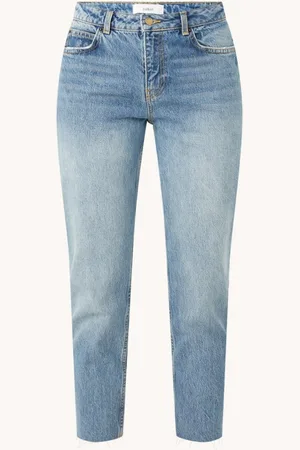 Bash Evan high waist slim fit cropped jeans met medium wassing