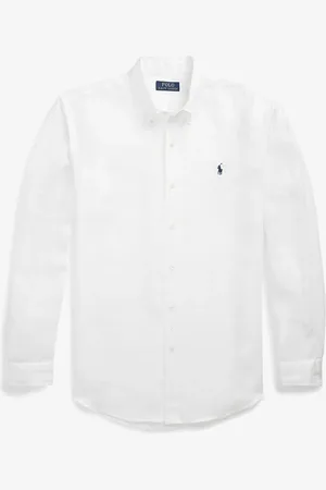 Ralph Lauren Slim fit overhemd van linnen met logoborduring