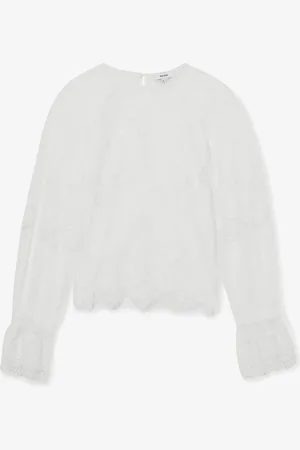 Reiss Emilia semi-transparante top met broderie