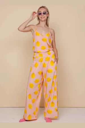 Snurk Lemon wide fit pyjamabroek met print