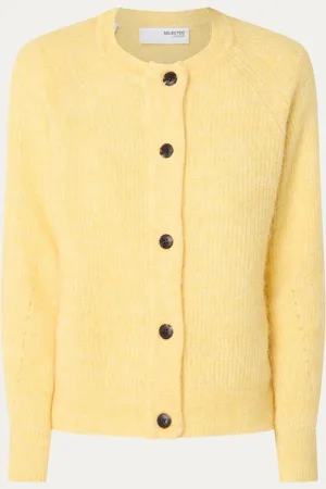 SELECTED Lulu grofgebreid vest in alpaca wolblend