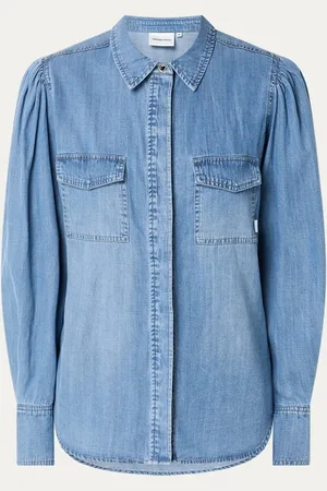 Fabienne Chapot Fabienne blouse in linnenblend met pofmouw