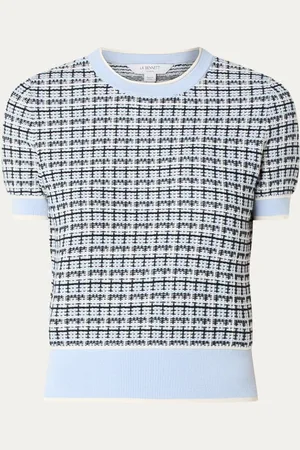 L.K. Bennett L-K-Bennett Grofgebreide top met ingebreid patroon