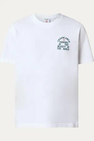 Casablanca Beauty Of The World T-shirt van biologisch katoen met front- en backprint