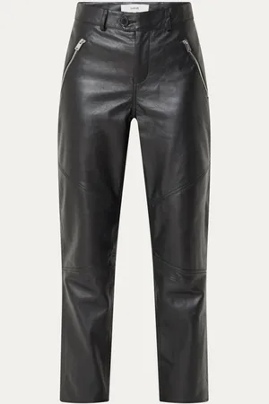 Bash Alios high waist tapered fit broek van lamsleer