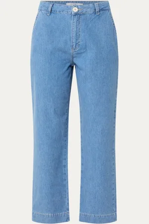 L.K. Bennett L-K-Bennett Willow high waist straight leg cropped jeans met medium wassing