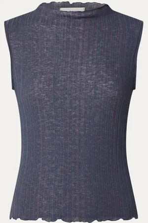 Modstrom Oasis semi-transparante top met opstaande kraag
