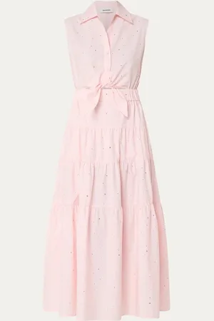 Sandro Maxi blousejurk met strikdetail en strass