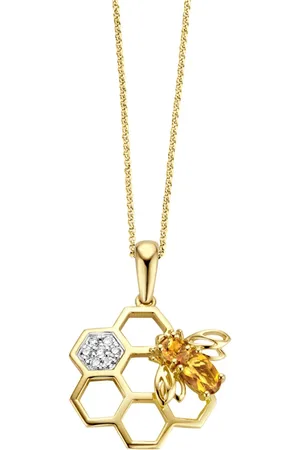Diamond Point Geelgouden hanger 0-25 ct citrien Queen Bee