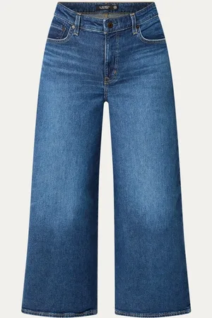 Ralph Lauren High waist wide leg cropped met donkere wassing