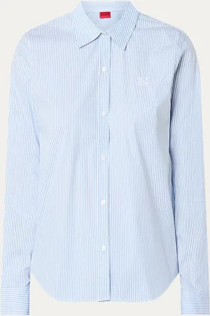 HUGO BOSS The Essential Shirt blouse met logoborduring en streepprint