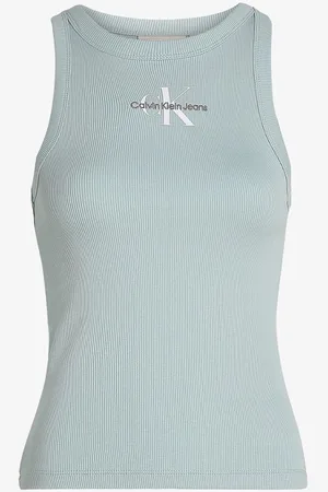 Calvin Klein Ribgebreide tanktop met logoprint