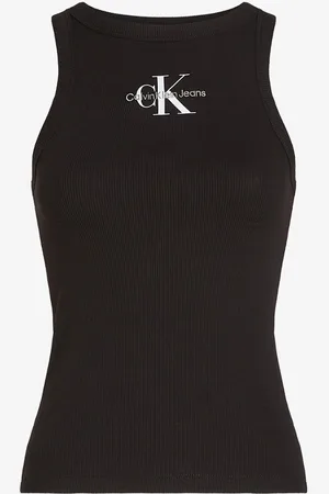 Calvin Klein Ribgebreide tanktop met logoprint