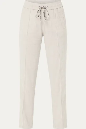 Rosner May mid waist slimt fit cropped chino in linnenblend met trekkoord