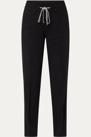 Rosner May mid waist slimt fit cropped chino in linnenblend met trekkoord