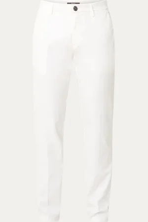 Boggi Milano Straight fit chino in lyocellblend met steekzakken