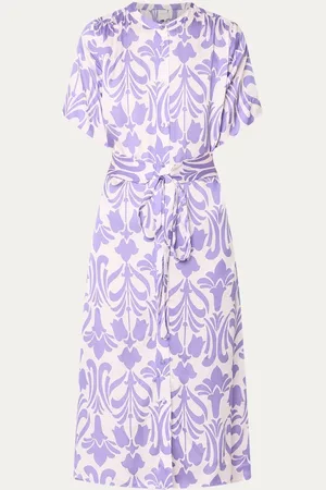 Josephine & Co Joelle midi blousejurk met strikceintuur en steekzakken