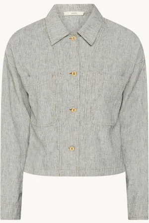 Sessun Notteri blouse in linnenblend met borstzakken