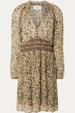 Bash Camelia mini tuniekjurk met ballonmouw en print
