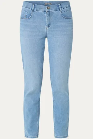 Atelier Gardeur Mid waist slim fit cropped jeans in lyocellblend met lichte wassing