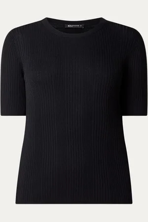 Expresso Ribgebreide top met ronde hals