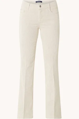 Atelier Gardeur Mid waist flared jeans met streepprint