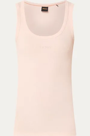 HUGO BOSS Ribgebreide tanktop met logoborduring