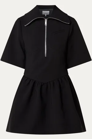 Ganni Mini jurk van crêpe met halve rits