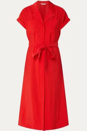 MSCH MSCHImila midi blousejurk met strikceintuur