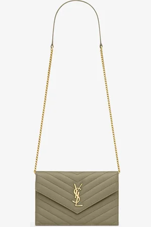 Saint Laurent Envelope crossbodytas van lamsleer