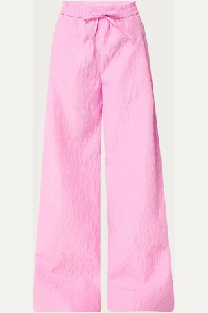 Essentiel Antwerp Hone high waist wide fit broek met jacquard dessin