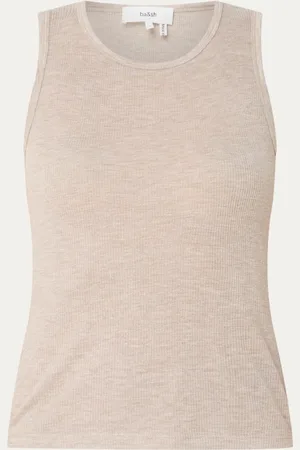 Bash Theo ribgebreide tanktop in wolblend