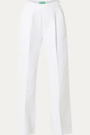 Benetton High waist wide fit pantalon met steekzakken