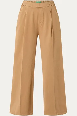 Benetton High waist wide fit pantalon met steekzakken