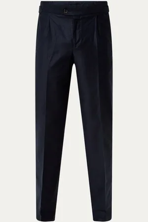 Profuomo Tapered fit pantalon in linnenblend met steekzakken