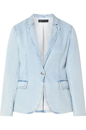 Expresso Blazer van denim met klepzakken