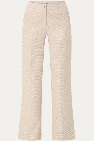 NIKKIE. Indiana mid waist straight fit pantalon met pied-de-poule dessin en strass