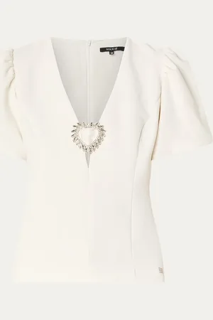 NIKKIE. Ismay top met pofmouw en strass