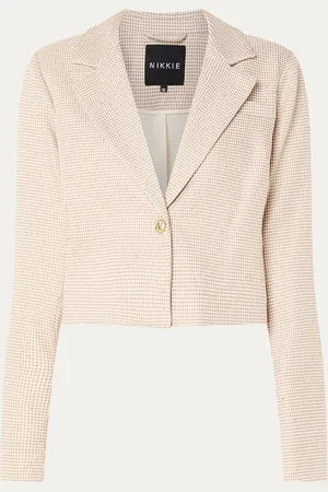 NIKKIE. Indiana blazer met pied-de-poule dessin en strass