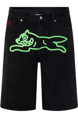 ICECREAM Running Dog straight leg korte broek van denim met print
