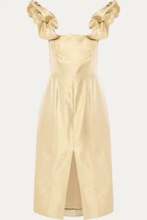 Aaiko Rowan midi jurk met glanzende finish