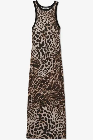 Reiss Lyly midi jurk met panterprint