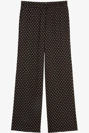 Marc O’ Polo Mid waist straight fit broek met stippenprint