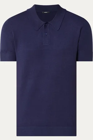 Denham Eaton fijngebreide regular fit polo met stretch