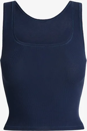 SKIMS Cotton Rib cropped tanktop met ribstructuur
