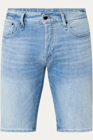 Denham Razo straight fit korte broek van denim met medium wassing
