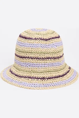 Beck Söndergaard Becksöndergaard Saverina hoed van raffia met streepprint
